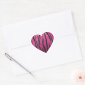 Tiger Hot Pink en zwarte afdrukken Hart Sticker (Envelop)