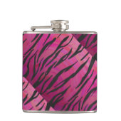 Tiger Hot Pink en zwarte afdrukken Heupfles (Voorkant)