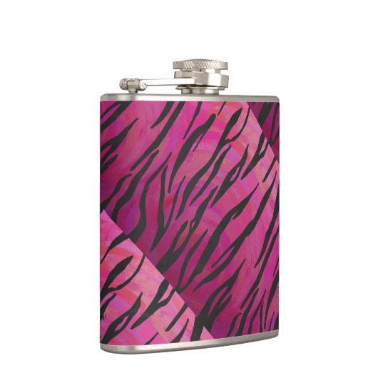 Tiger Hot Pink en zwarte afdrukken Heupfles (Rechts)