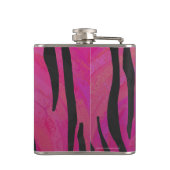 Tiger Hot Pink en zwarte afdrukken Heupfles (Achterkant)