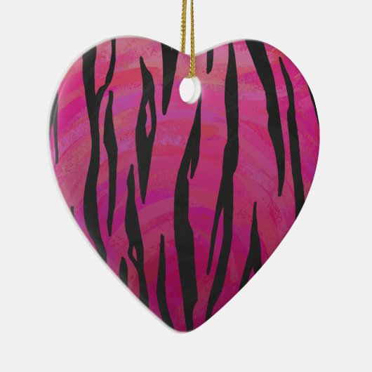 Tiger Hot Pink en zwarte afdrukken Keramisch Ornament (Rechts)