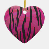 Tiger Hot Pink en zwarte afdrukken Keramisch Ornament (Voorkant)