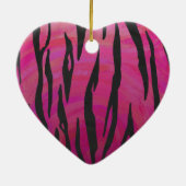 Tiger Hot Pink en zwarte afdrukken Keramisch Ornament (Achterkant)