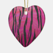Tiger Hot Pink en zwarte afdrukken Keramisch Ornament (Links)