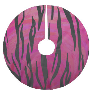 Tiger Hot Pink en zwarte afdrukken Kerstboom Rok