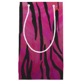 Tiger Hot Pink en zwarte afdrukken Klein Cadeauzakje (Voorkant)