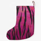 Tiger Hot Pink en zwarte afdrukken Kleine Kerstsok (Achterkant)