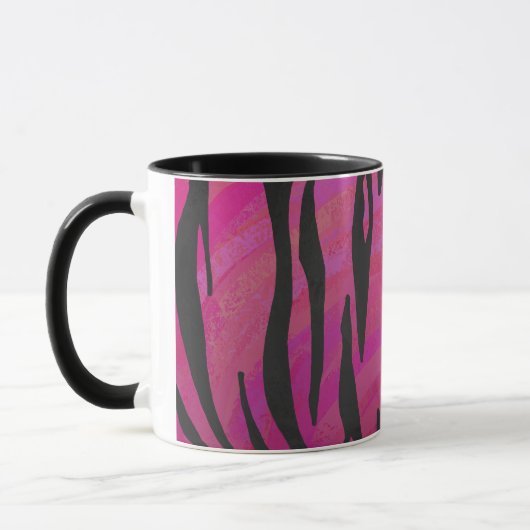 Tiger Hot Pink en zwarte afdrukken Mok (Links)