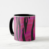 Tiger Hot Pink en zwarte afdrukken Mok (Voorkant links)