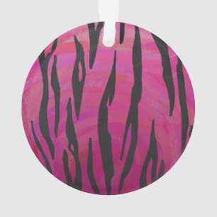 Tiger Hot Pink en zwarte afdrukken Ornament