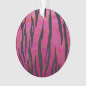 Tiger Hot Pink en zwarte afdrukken Ornament (voorkant)