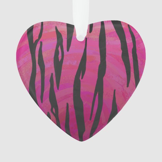 Tiger Hot Pink en zwarte afdrukken Ornament (voorkant)