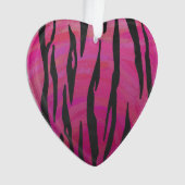 Tiger Hot Pink en zwarte afdrukken Ornament (voorkant)