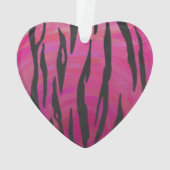 Tiger Hot Pink en zwarte afdrukken Ornament (achterkant)