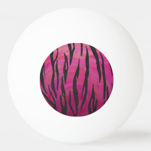Tiger Hot Pink en zwarte afdrukken Pingpongbal
