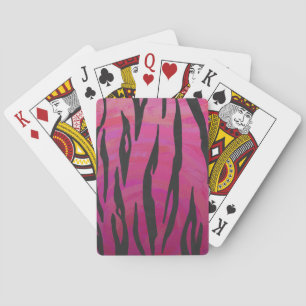Tiger Hot Pink en zwarte afdrukken Pokerkaarten