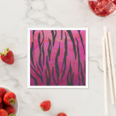 Tiger Hot Pink en zwarte afdrukken Servetten (Insitu)