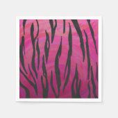 Tiger Hot Pink en zwarte afdrukken Servetten (Voorkant)