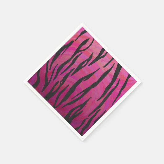 Tiger Hot Pink en zwarte afdrukken Servetten (Hoek)