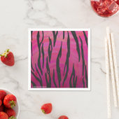 Tiger Hot Pink en zwarte afdrukken Servetten (Insitu)