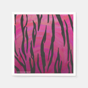Tiger Hot Pink en zwarte afdrukken Servetten