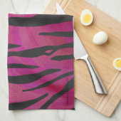 Tiger Hot Pink en zwarte afdrukken Theedoek (Quarter Fold)