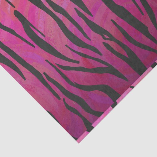 Tiger Hot Pink en zwarte afdrukken Tissuepapier (Detail)