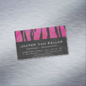 Tiger Hot Pink en zwarte afdrukken Visitekaartje Magneet (Voorbeeld)