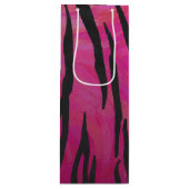 Tiger Hot Pink en zwarte afdrukken Wijn Cadeautas (Voorkant)