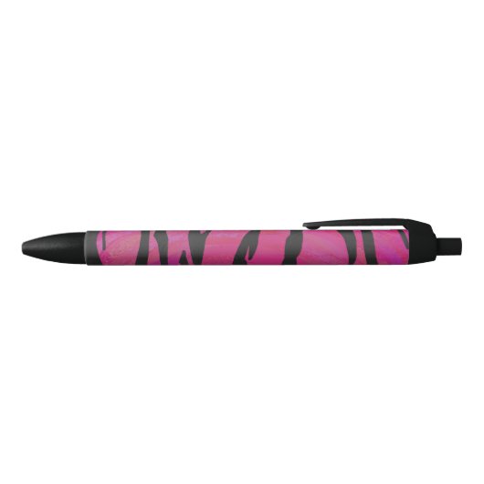 Tiger Hot Pink en zwarte afdrukken Zwarte Inkt Pen (Bovenkant)