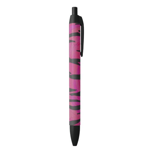 Tiger Hot Pink en zwarte afdrukken Zwarte Inkt Pen (Achterkant (Verticaal))