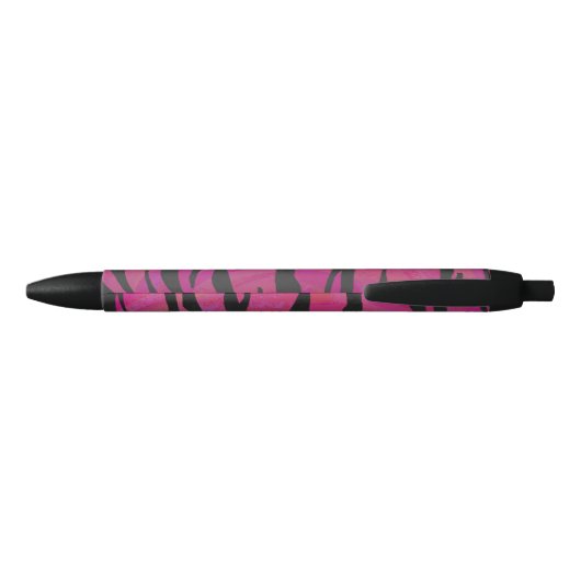 Tiger Hot Pink en zwarte afdrukken Zwarte Inkt Pen (Achterkant)