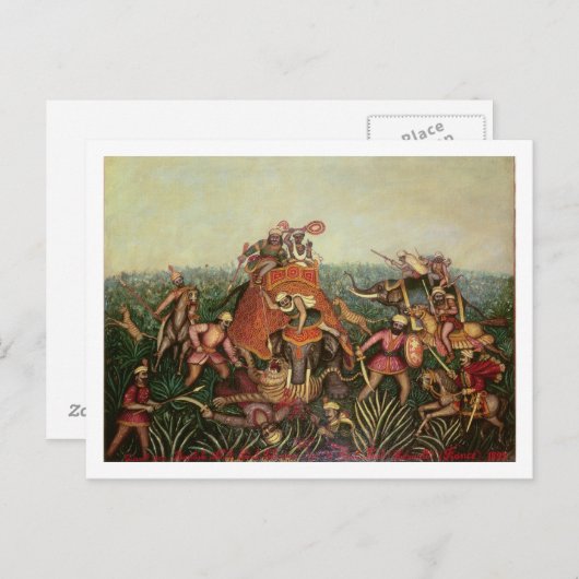 Tiger Hunt, 1892 (olie op canvas) Briefkaart (Voorkant / Achterkant)