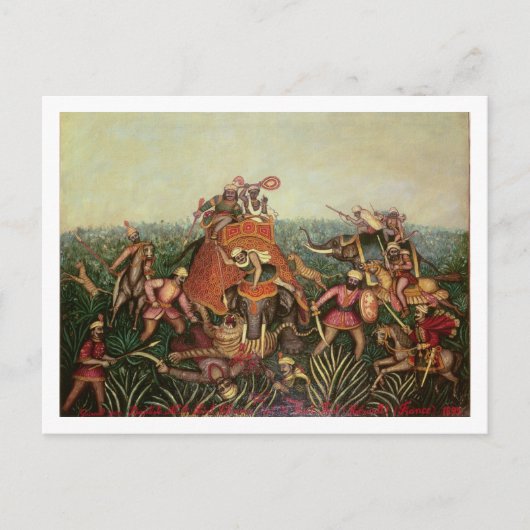 Tiger Hunt, 1892 (olie op canvas) Briefkaart (Voorkant)