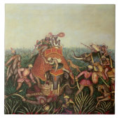 Tiger Hunt, 1892 (olie op canvas) Tegeltje (Voorkant)