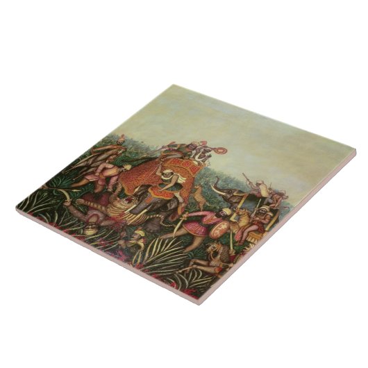 Tiger Hunt, 1892 (olie op canvas) Tegeltje (Zijkant)