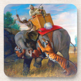 Tiger Hunting Briton Rivière 1920 Bier Onderzetter