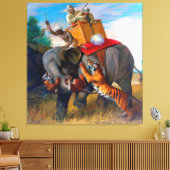 Tiger Hunting Briton Rivière 1920 Canvas Afdruk (Insitu (Woonkamer))