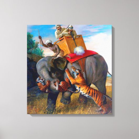 Tiger Hunting Briton Rivière 1920 Canvas Afdruk (Voorkant)