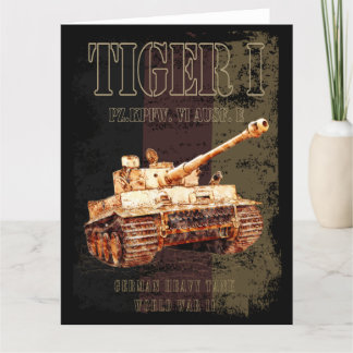 Tiger I Duitse zware tank WWII met Duitse vlag Bedankkaart