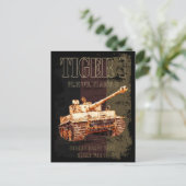 Tiger I Duitse zware tank WWII met Duitse vlag Briefkaart (Staand voorkant)
