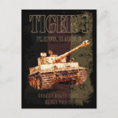 Tiger I Duitse zware tank WWII met Duitse vlag Briefkaart (Voorkant)