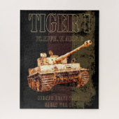 Tiger I Duitse zware tank WWII met Duitse vlag Legpuzzel (Verticaal)