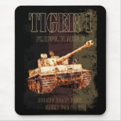 Tiger I Duitse zware tank WWII met Duitse vlag Muismat (Voorkant)