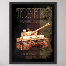 Tiger I Duitse zware tank WWII met Duitse vlag
