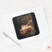 Tiger I Duitse zware tank WWII met Duitse vlag Vierkante Sticker (Envelop)