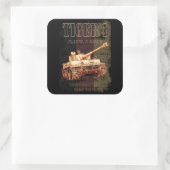 Tiger I Duitse zware tank WWII met Duitse vlag Vierkante Sticker (Tas)