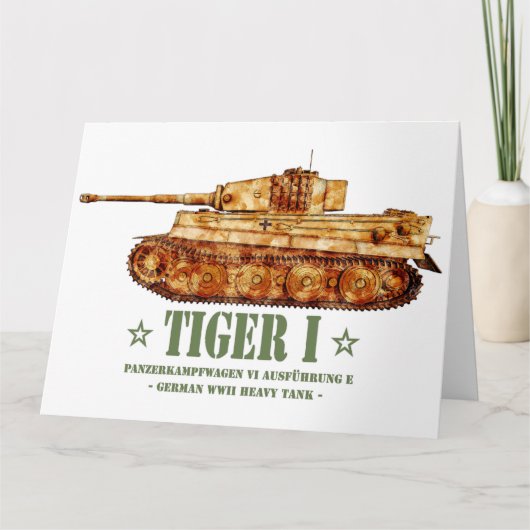 Tiger I Tweede Wereldoorlog Duitse zware tank Panz Bedankkaart (Voorkant)