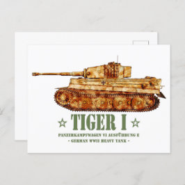 Tiger I Tweede Wereldoorlog Duitse zware tank Panz Briefkaart