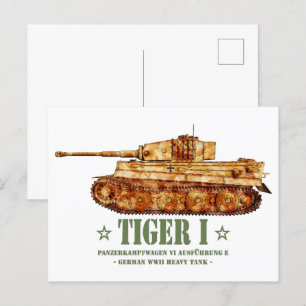 Tiger I Tweede Wereldoorlog Duitse zware tank Panz Briefkaart